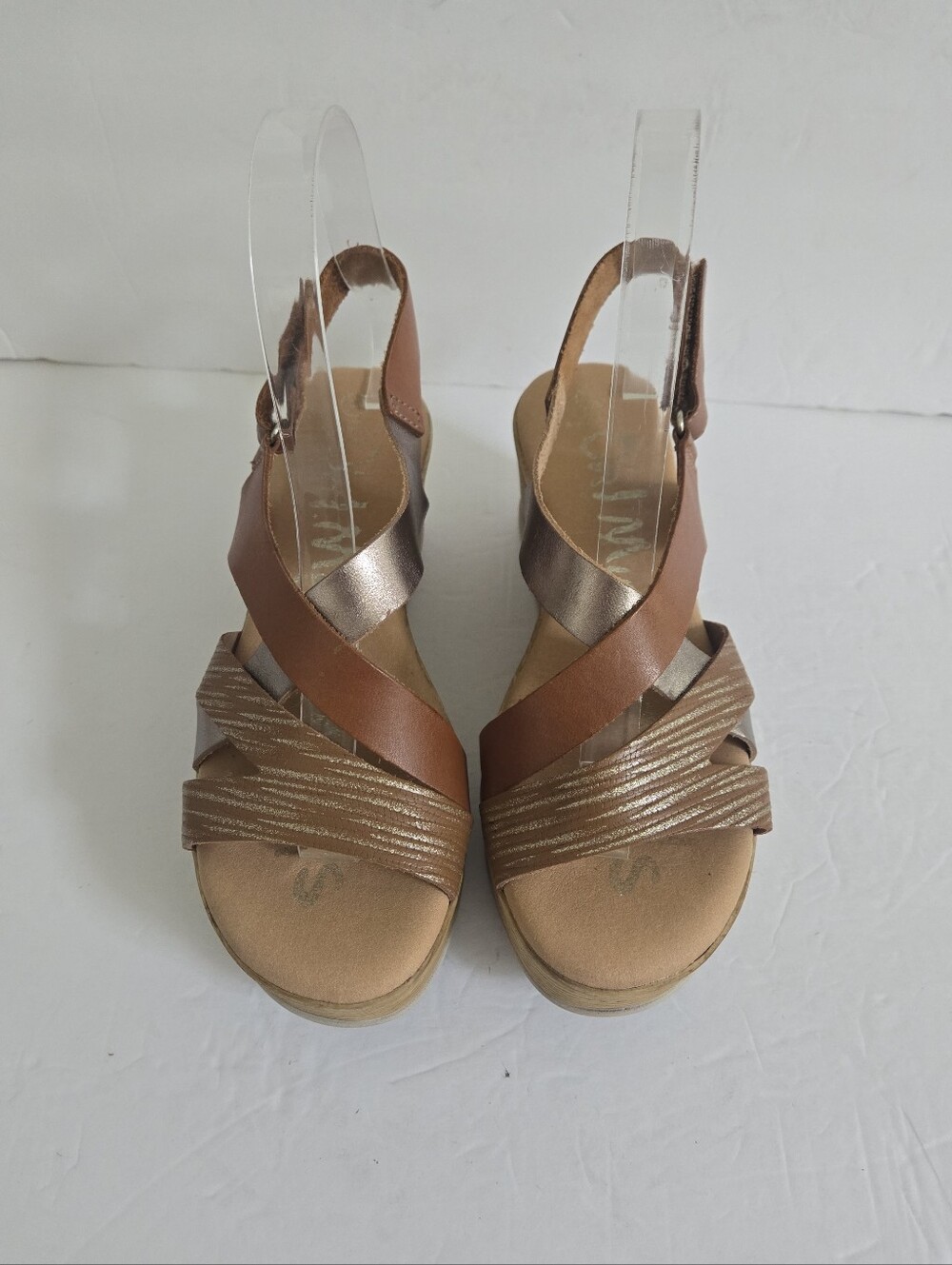 Light Brown Leather Strappy Platform Sandals Size 36 - Picture 3 of 14